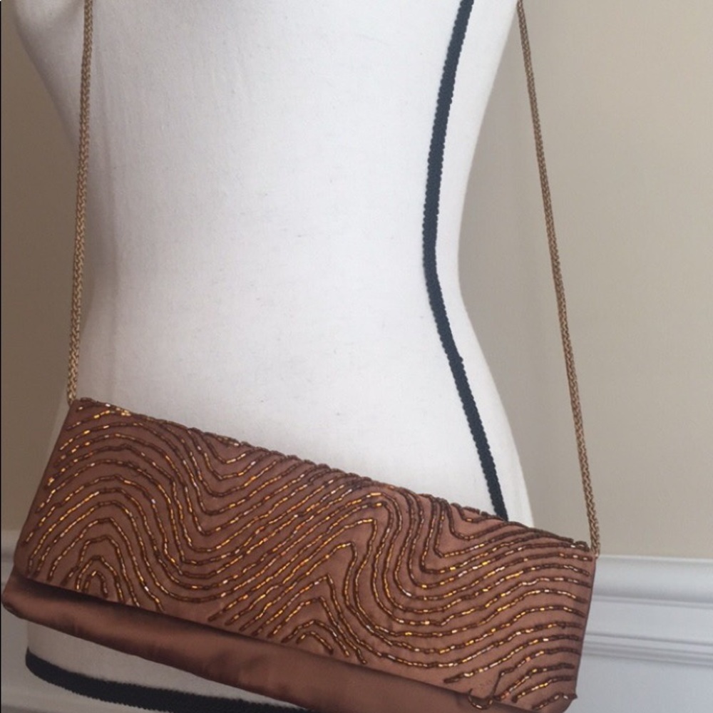 BRONZE COPPER NWOT BEADED BAG - Picture 6 of 8